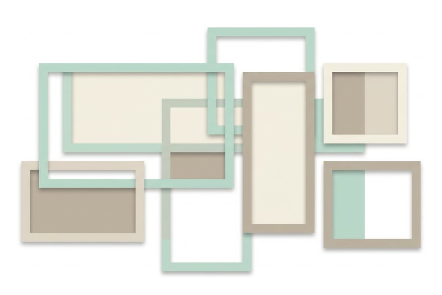 Abstract graphic representing aspect ratio, image dimensions and social media sizes