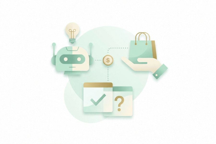 Editorial illustration explaining can you use ai images commercially?