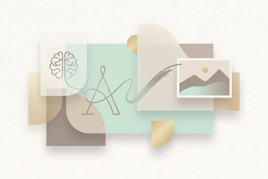 Abstract graphic representing ai image generation, text to image and ai art