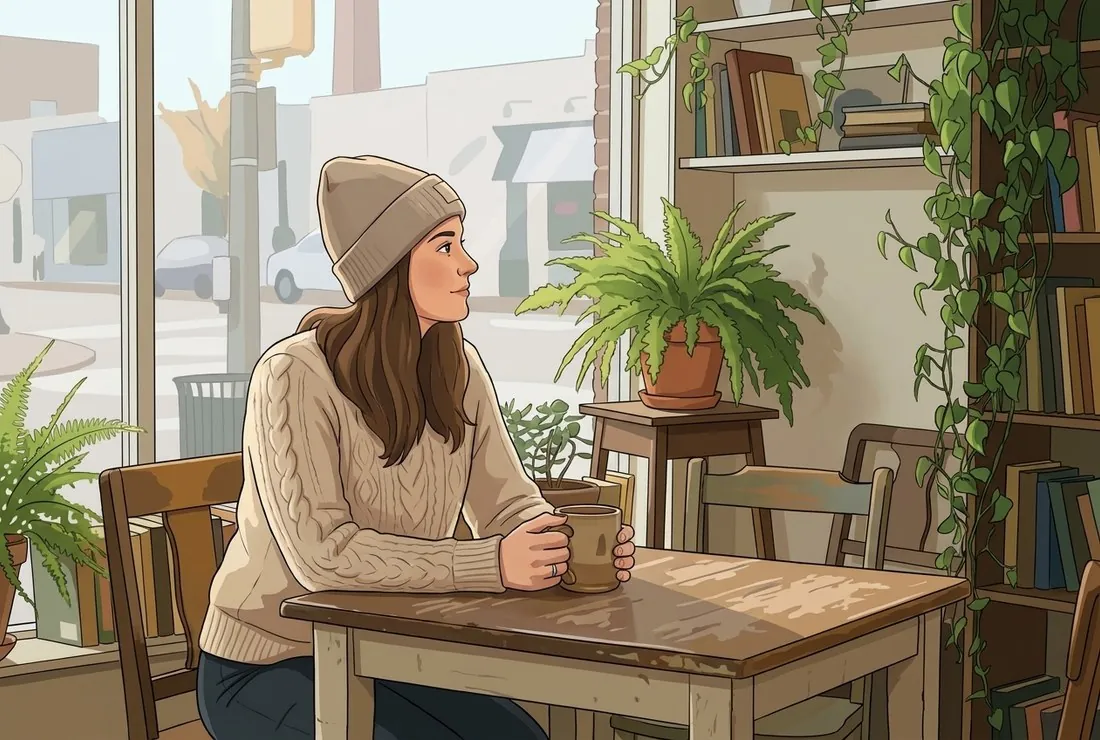 The same scene turned into a cartoon illustration by AI