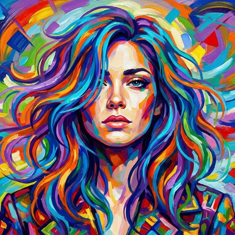Artistic painted style example created with the AI Avatar Generator